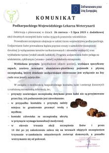 Komunikat Podkarpackiego Wojewódzkiego Lekarza Weterynarii